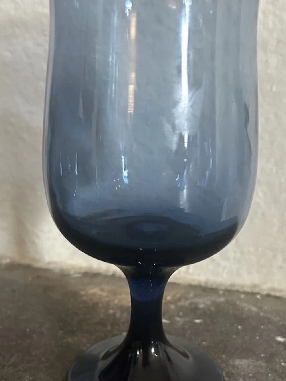 4 Vintage Libbey Connoisseur Dusky Blue Tulip Wine Glasses 6